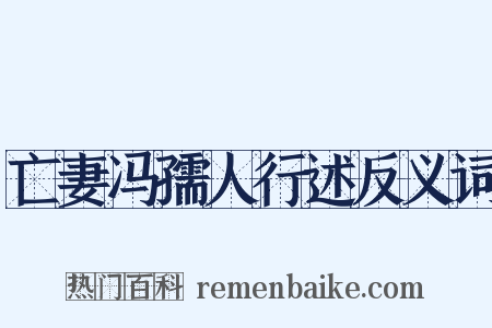 亡妻冯孺人行述反义词是什么意思的图片